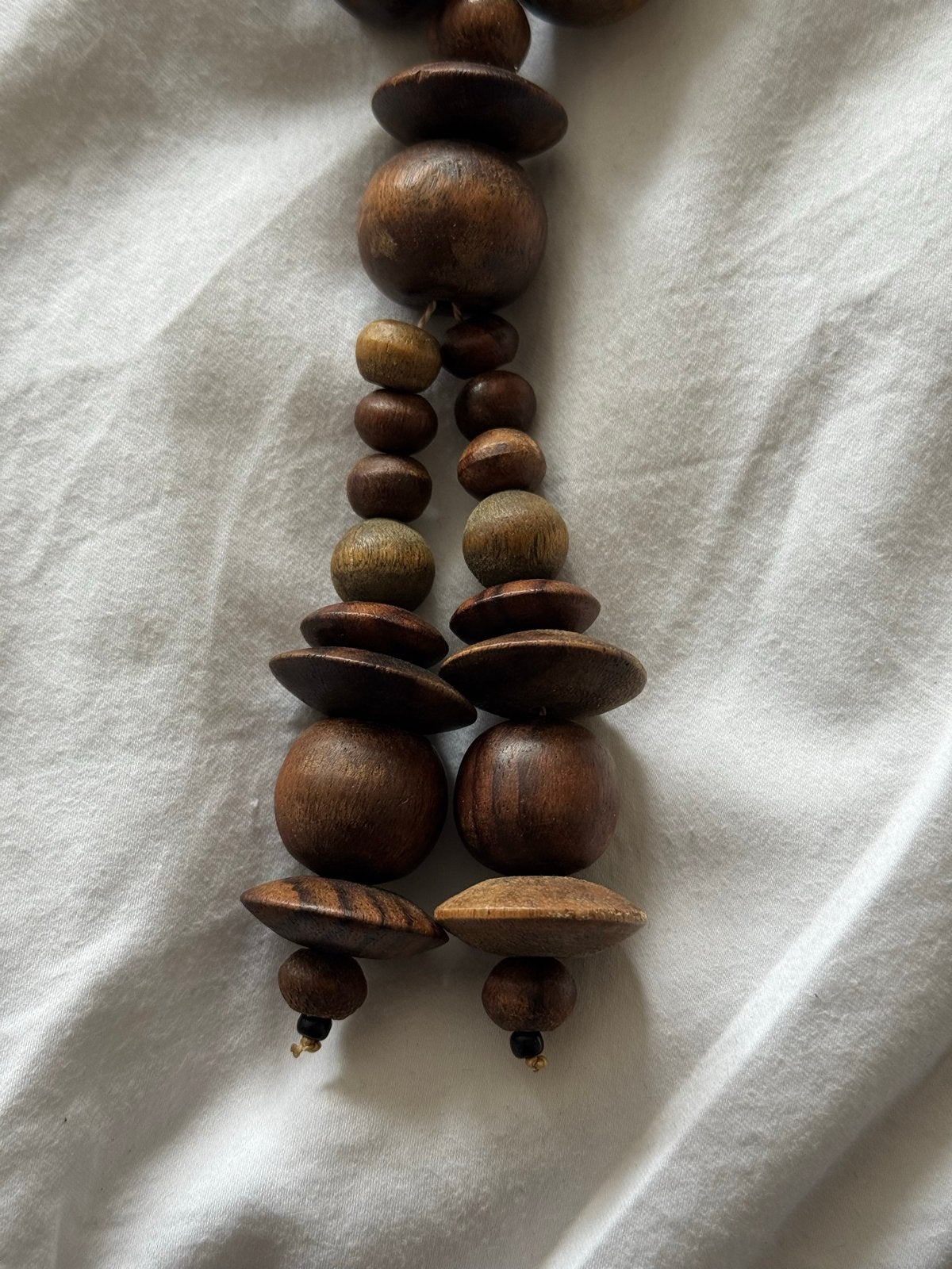 Houten kralenketting - Uniek en handgemaakt, Ophalen of Verzenden, Gebruikt, Bruin, Overige materialen