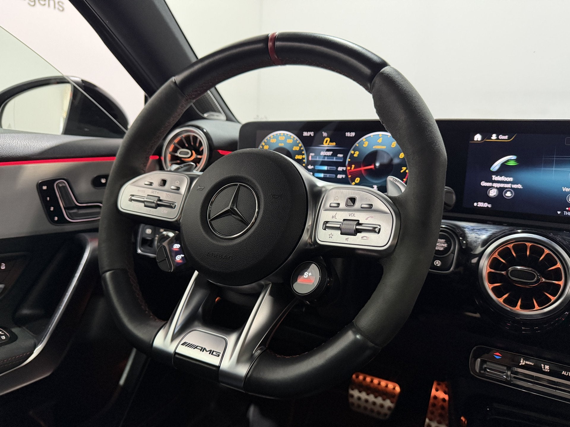 Mercedes-Benz A-Klasse AMG 45 S 4MATIC+ - Pano - Aerodynamic, Auto's, Automaat, Dealer onderhouden, 4 cilinders, Leder en Stof