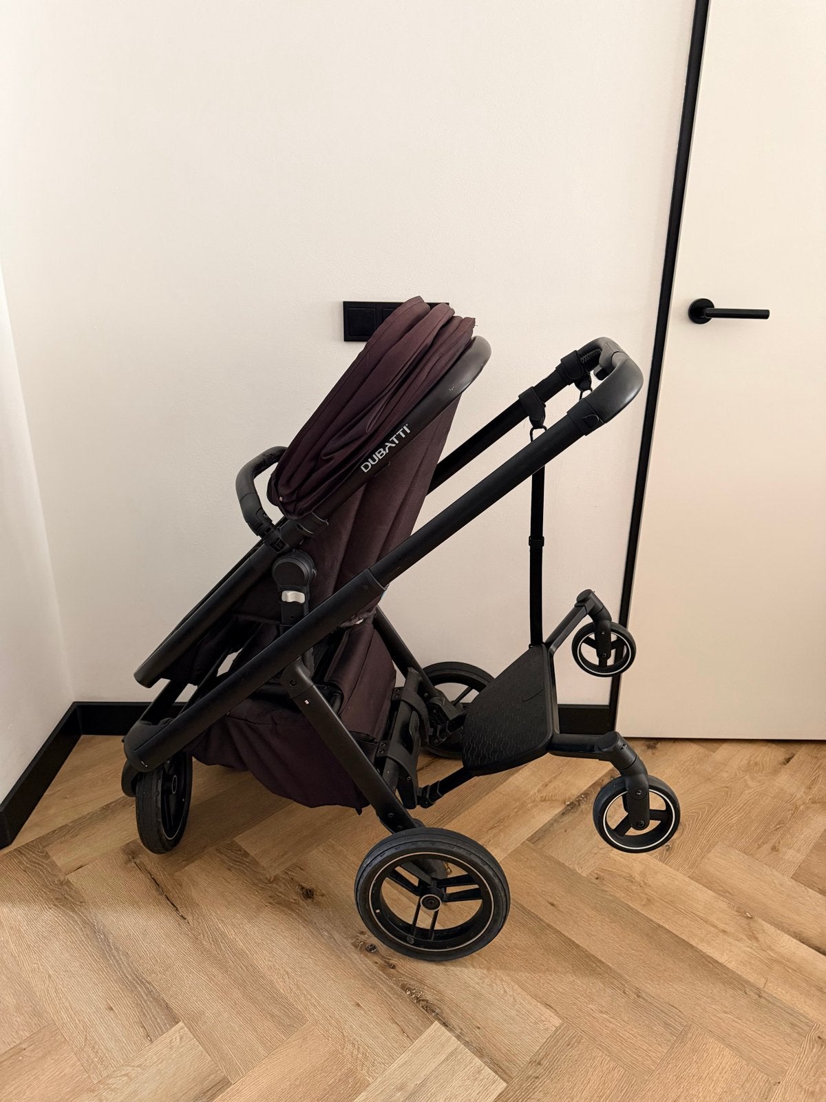 Dubatti kinderwagen 2-in-1 met meerijdplankje en adapters, Gebruikt, Luchtbanden, Combiwagen, Ophalen