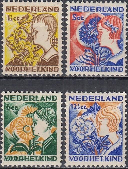 Nederland- 2.35- 1932- Kinderzegels- Bloemen- O, Verzenden, T/m 1940, Postfris