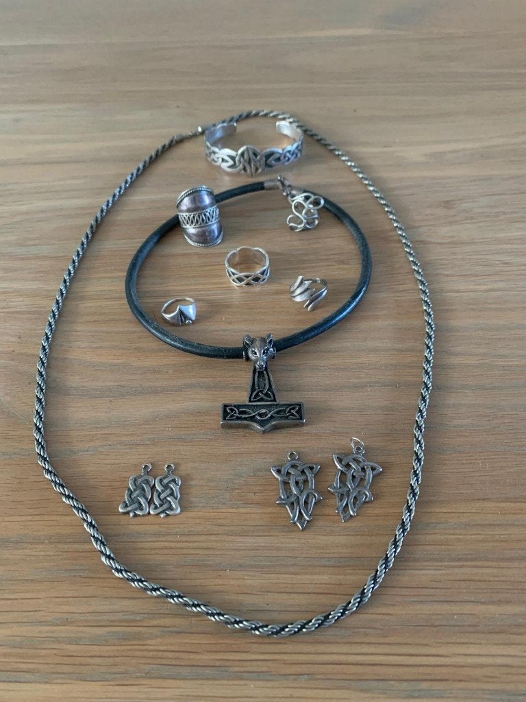 Dames sieraden Celtic/Gothic, Ophalen of Verzenden, Gebruikt, Zilver, Overige materialen