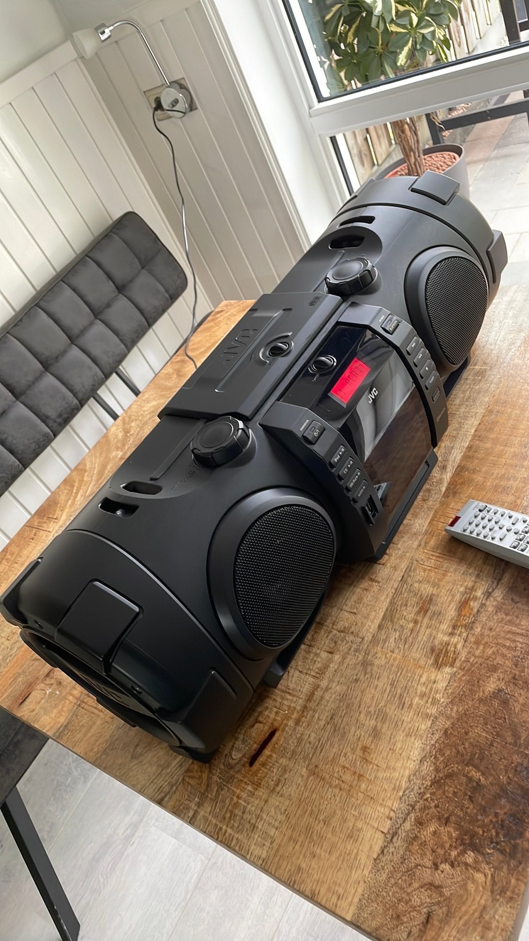 JVC ghetto blaster CD, bleutooth, radio, USB, gsm, koopje!, Ophalen of Verzenden, Zo goed als nieuw