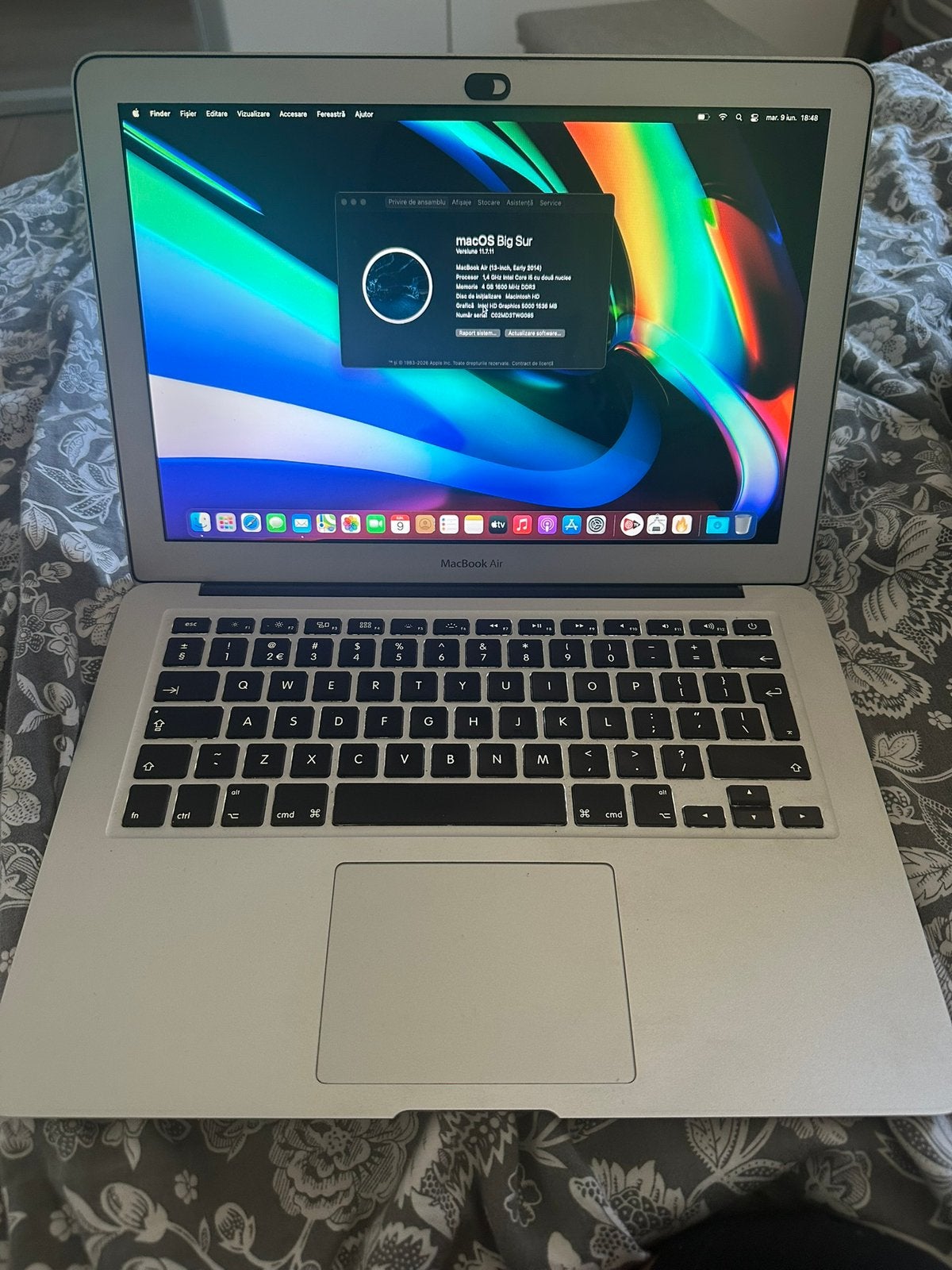 Apple Macbook air late 2014 13 inch, Ophalen, 13 inch, Minder dan 2 Ghz, Zo goed als nieuw