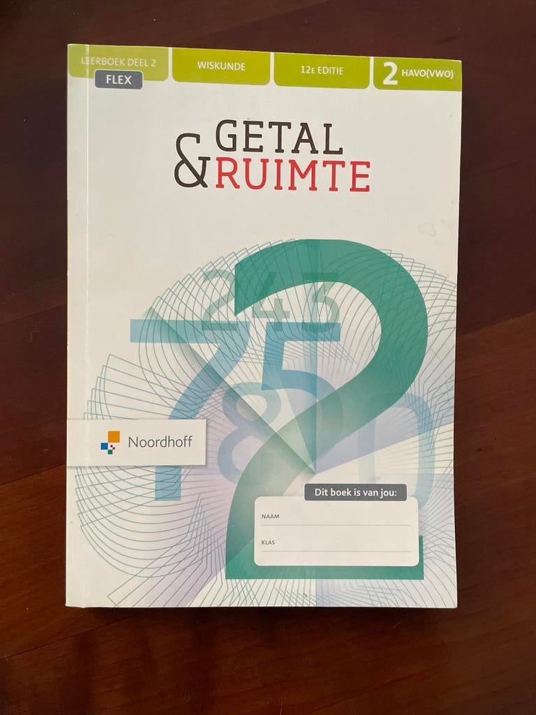 Getal & Ruimte Wiskunde 2 HAVO/VWO 12e editie deel 2, Ophalen of Verzenden, Gelezen, HAVO, Wiskunde B