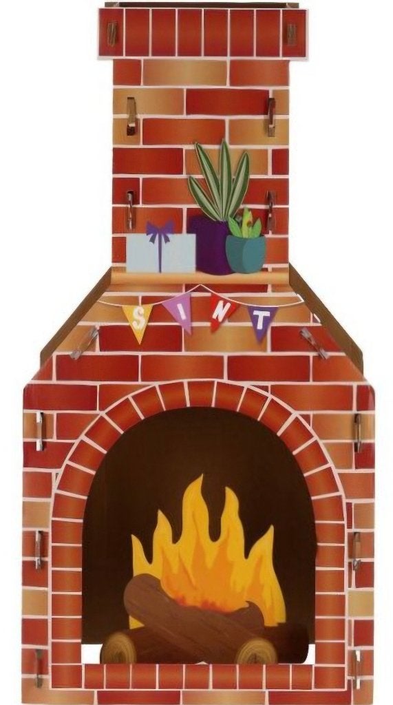 Decoratieve kartonnen XL Schoorsteen voor Sinterklaas/Kerst, Diversen, Sinterklaas, Ophalen, Gebruikt
