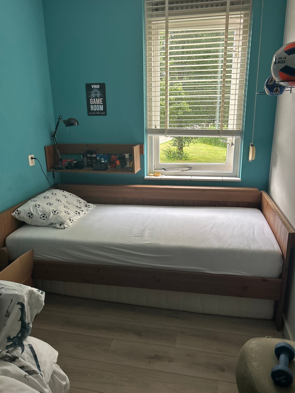 Eenpersoonsbed, Ophalen, Gebruikt, 90 cm, Eenpersoons