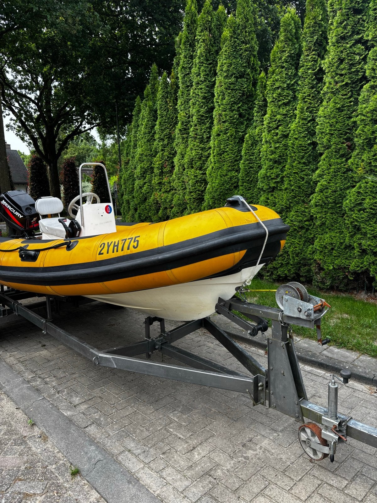 Valiant DR-500 RIB met Mercury 60pk buitenboordmotor, Watersport en Boten, Rubberboten, Gebruikt, Valiant, Brandstoftank, Ophalen