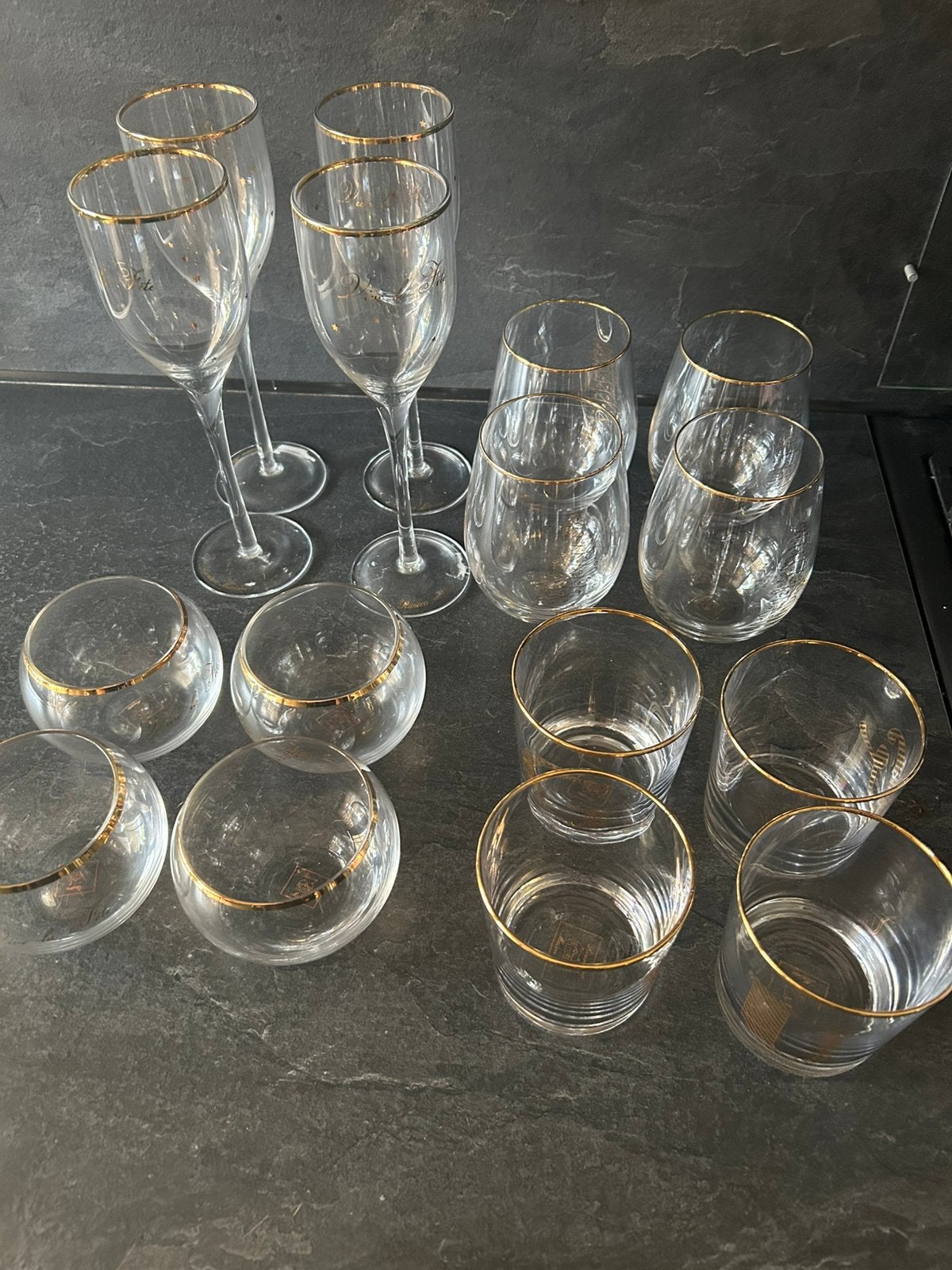 Riviera maison glazen vive la fete wijnglazen drinkglazen, Ophalen, Zo goed als nieuw, Overige typen