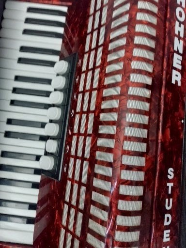 Hohner Student 80 bas accordeon - Rood, z.g.a.n. met warme k, 80-bas, Met koffer, Zo goed als nieuw, Hohner