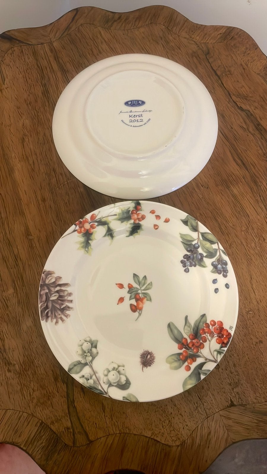 Kerstservies bordje 17cm. JBS 2012, Diversen, Ophalen of Verzenden, Gebruikt