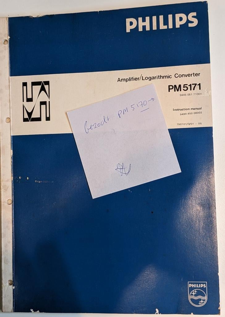 Gezocht: Philips PM5170 Instruction Manual, Ophalen of Verzenden, Gelezen, Elektrotechniek