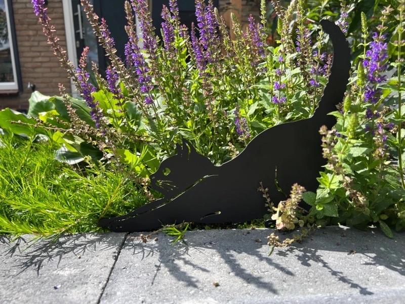 Decoratieve tuinsteker - Uitrekkende kat, Tuin en Terras, Verzenden, Nieuw