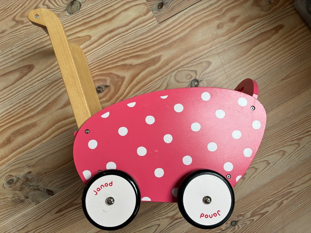 Houten poppenwagen van Janod, Ophalen, Gebruikt, Duw- of Trekspeelgoed