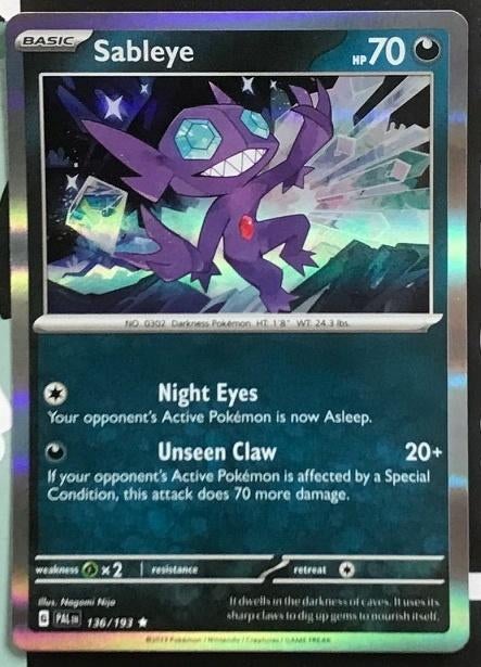 Pokemon - Sableye (PAL 136) - Holo rare.., Ophalen of Verzenden, Nieuw, Losse kaart, Foil