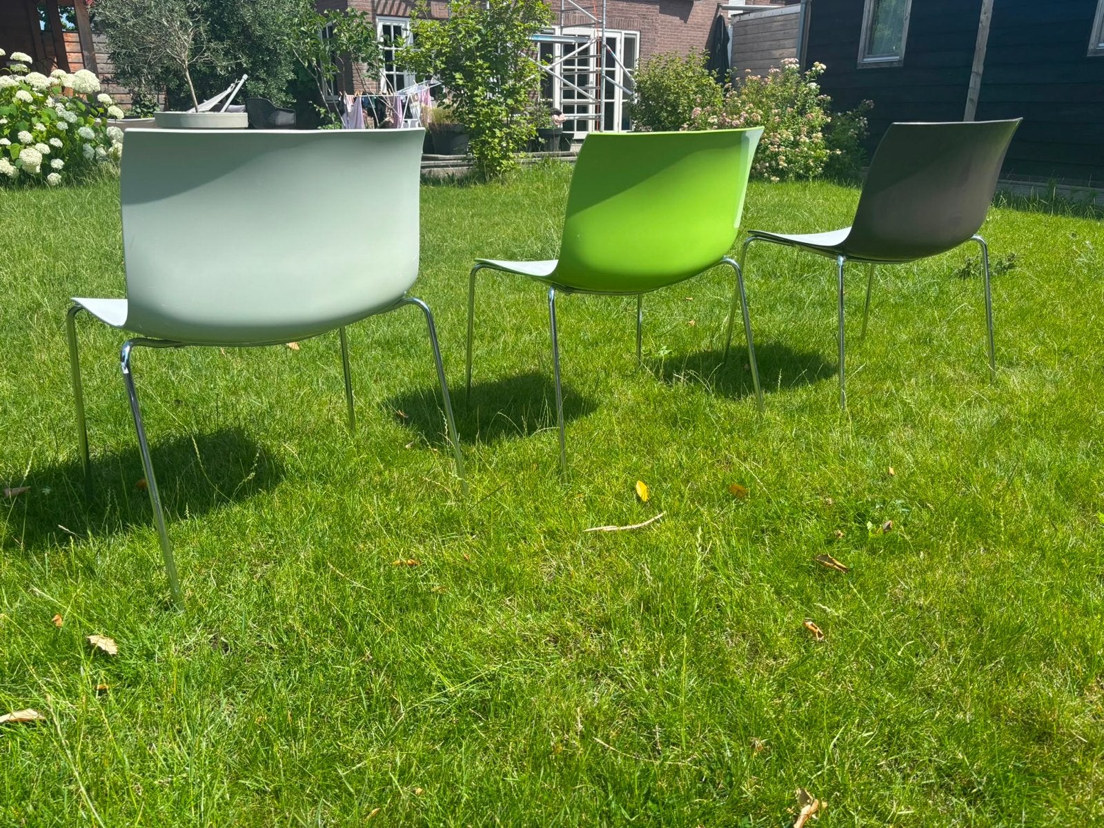 7 stuks Arper Catifa 46 stoelen - Groen, Grijs, Taupe, Huis en Inrichting, Stoelen, Ophalen, Kunststof, Gebruikt, Overige kleuren