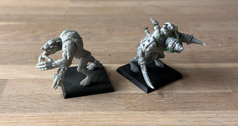 Warhammer Skaven rat ogre 2x #2, Hobby en Vrije tijd, Wargaming, Ophalen of Verzenden, Zo goed als nieuw, Warhammer