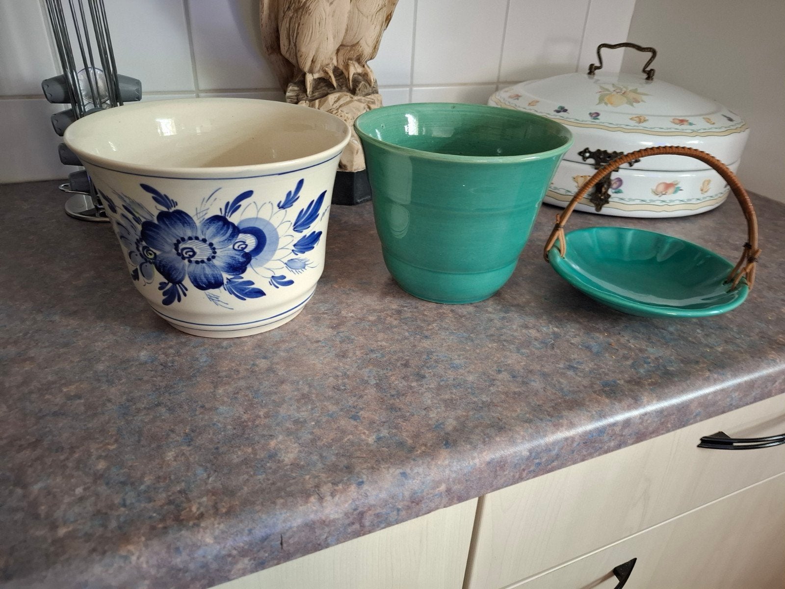 bloempotten vintage, Tuin en Terras, Ophalen, Rond, Aardewerk, Minder dan 40 cm