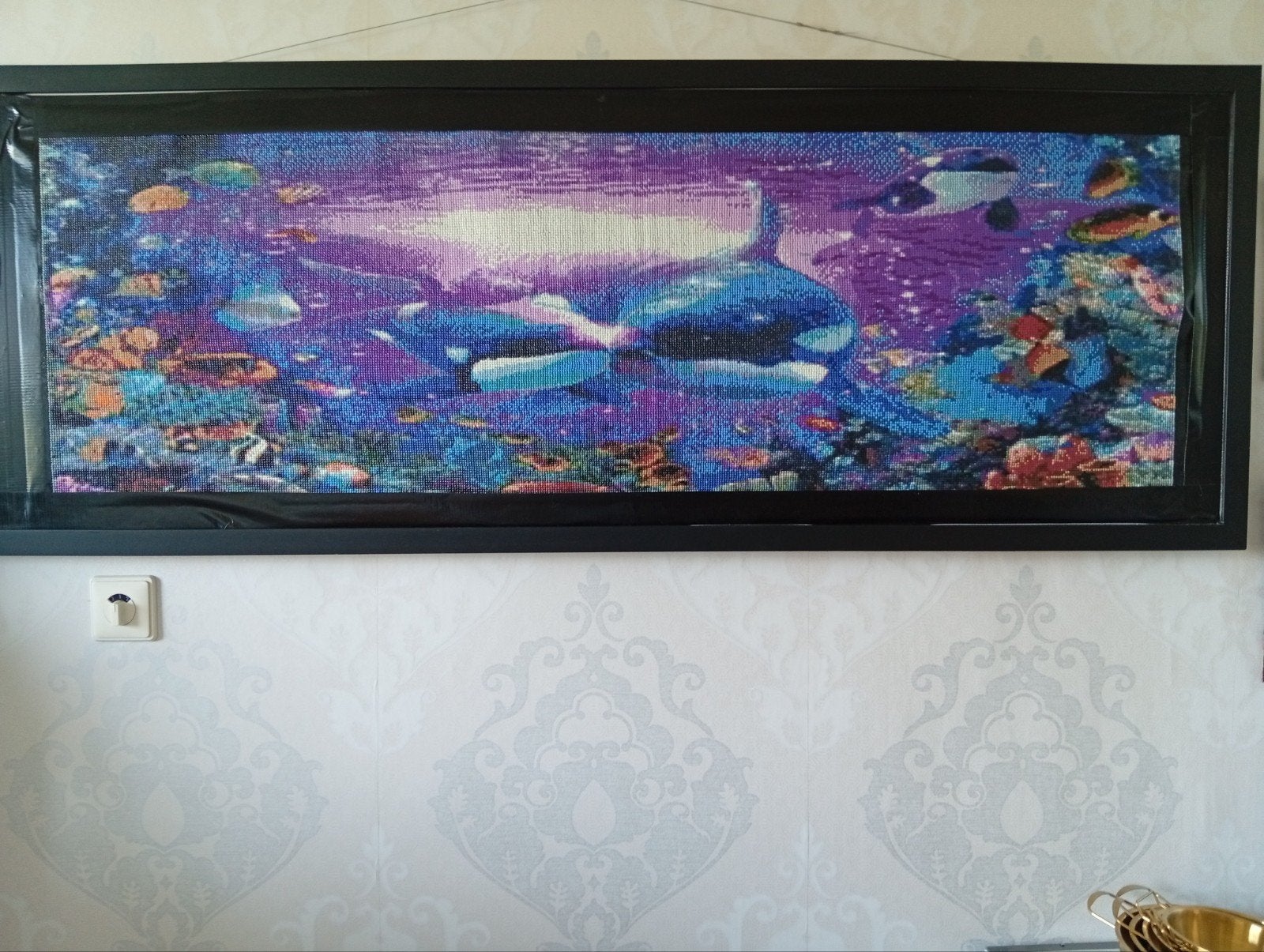 Diamond Painting Orka's Onderwaterwereld met Lijst, Huis en Inrichting, 50 – 75, 125 cm of meer, Ophalen of Verzenden, Zo goed als nieuw