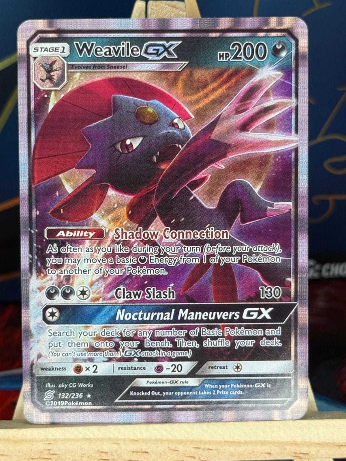 Weavile GX #132 | Pokemon Unified Minds, Ophalen of Verzenden, Zo goed als nieuw, Losse kaart