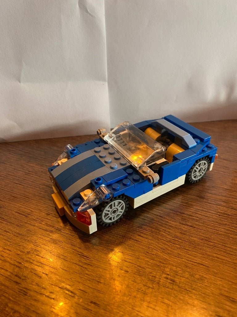 LEGO 6913 – Blauwe sportwagen, Kinderen en Baby's, Lego, Ophalen of Verzenden, Zo goed als nieuw, Compleet