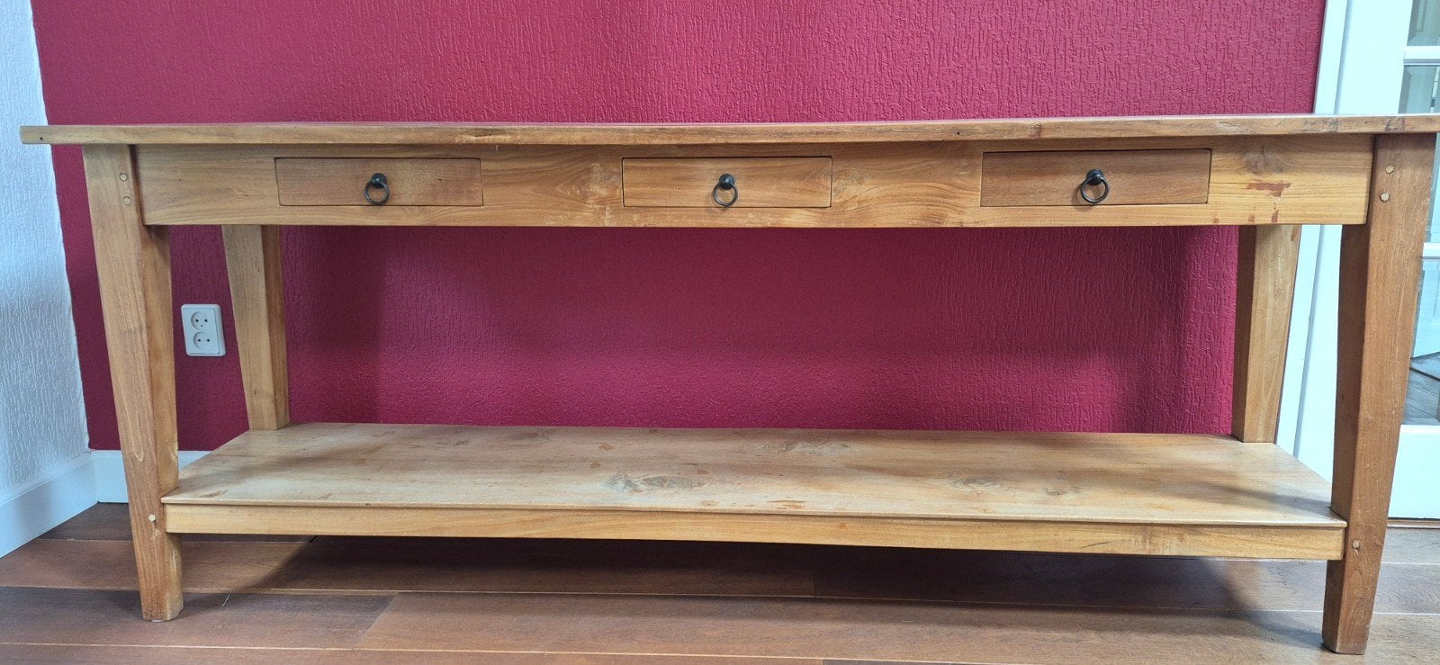 Sidetable teak, Huis en Inrichting, Ophalen, 25 tot 50 cm, Rechthoekig