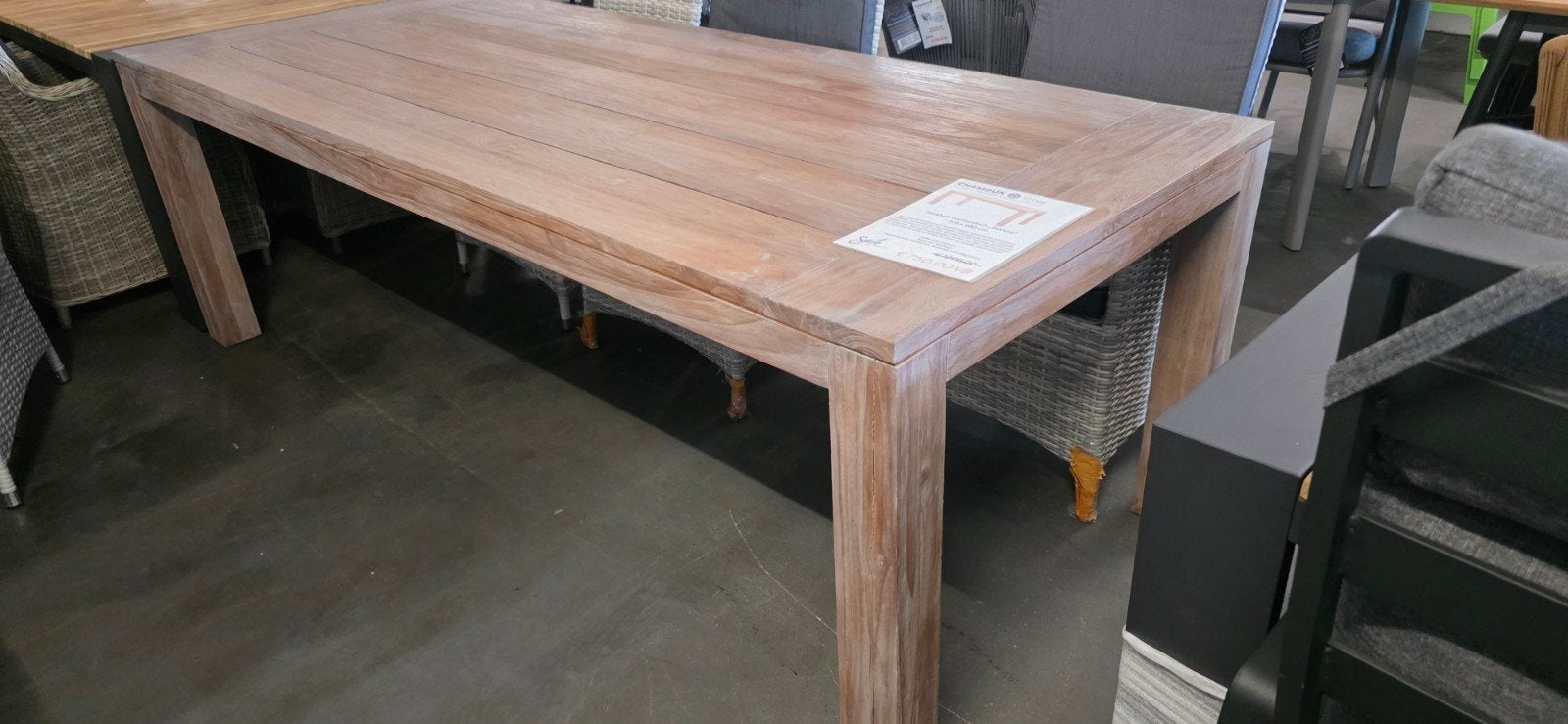 Eettafel Savona 235x100 cm white wash teakhout, Ophalen of Verzenden, Nieuw