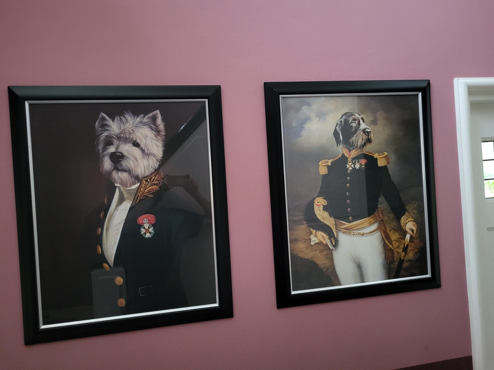 Twee unieke hondenportretten in klassieke stijl, Ophalen