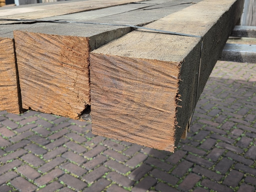 6 Hardhouten palen 15x15 cm 2.40 m lang - nr: HB246, Tuin en Terras, Palen, Balken en Planken, Ophalen, Palen, Nieuw, Hardhout
