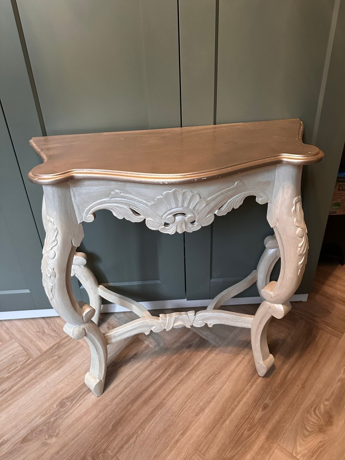 Sidetable barok 80x38x75 cm - kleur goud en parelmoer, Gebruikt, 50 tot 100 cm, Ophalen of Verzenden, Overige houtsoorten