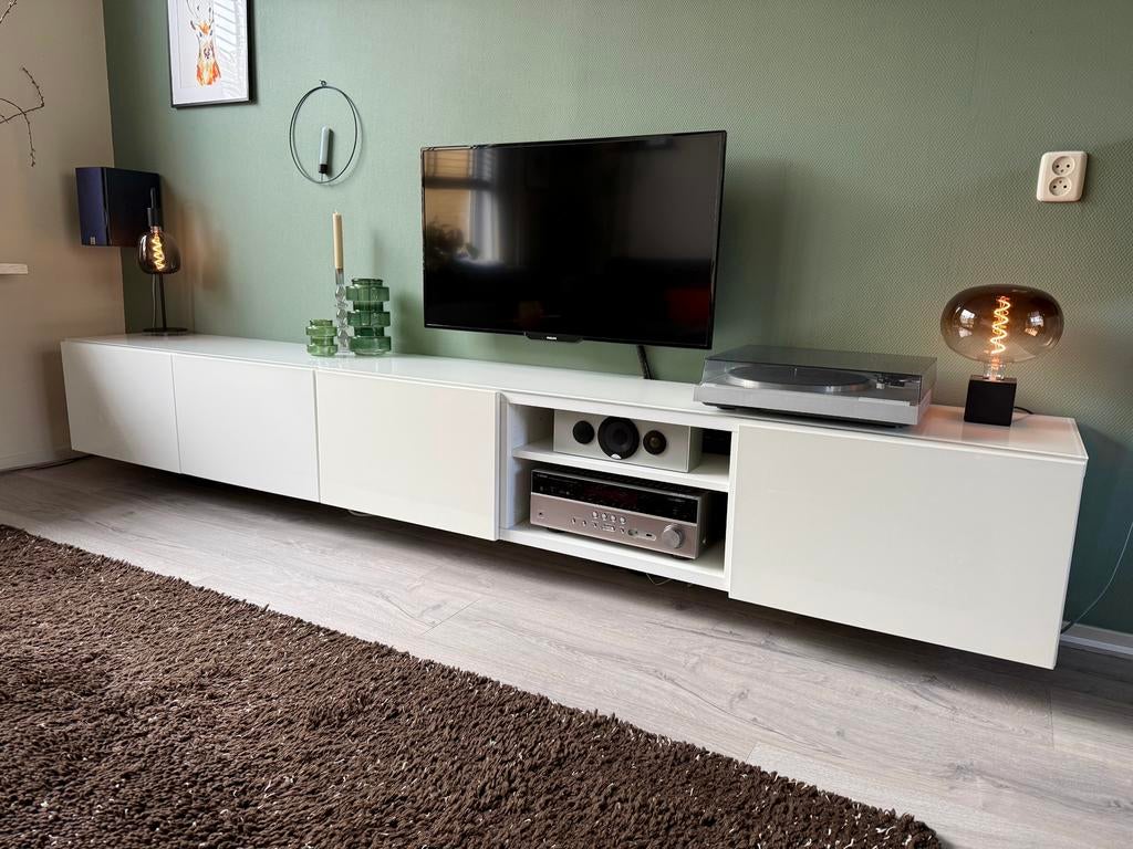 Compleet IKEA BESTÅ tv-meubel | In goede staat, Ophalen, Zo goed als nieuw, 200 cm of meer, Minder dan 100 cm