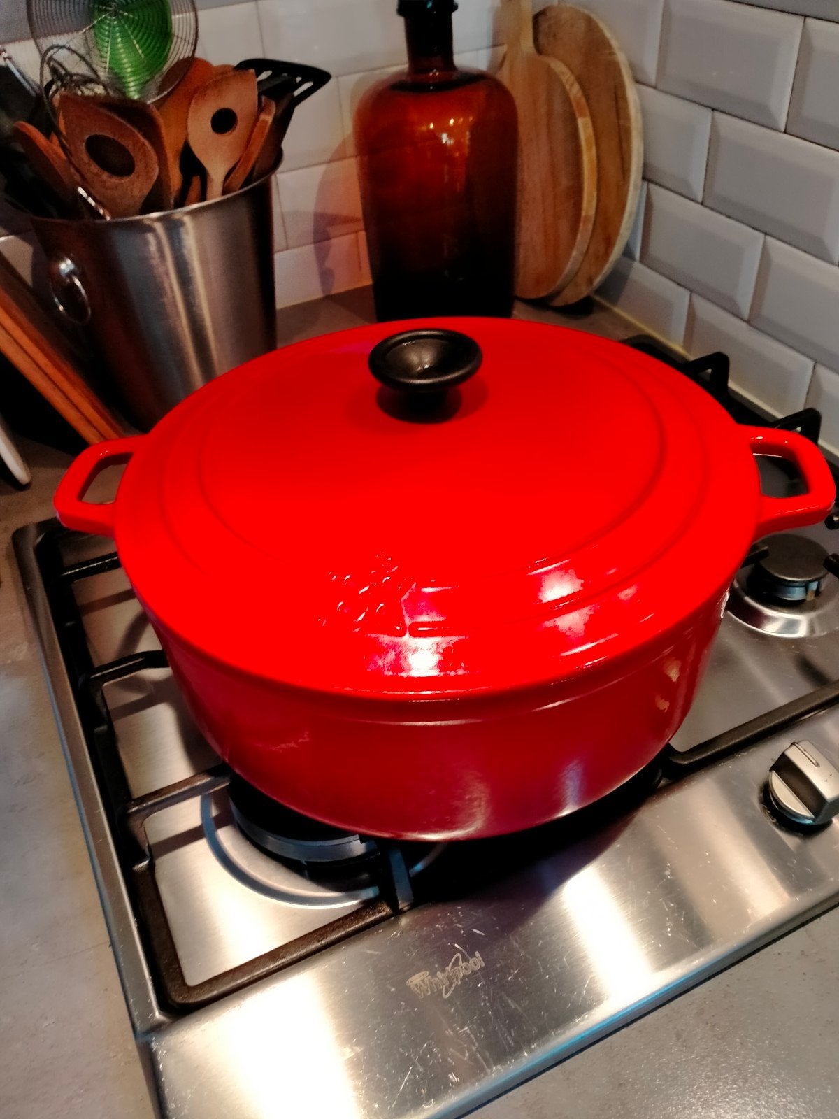 grote B.K braadpan met een diameter van 28 cm, Ophalen of Verzenden, Gebruikt, Gietijzer
