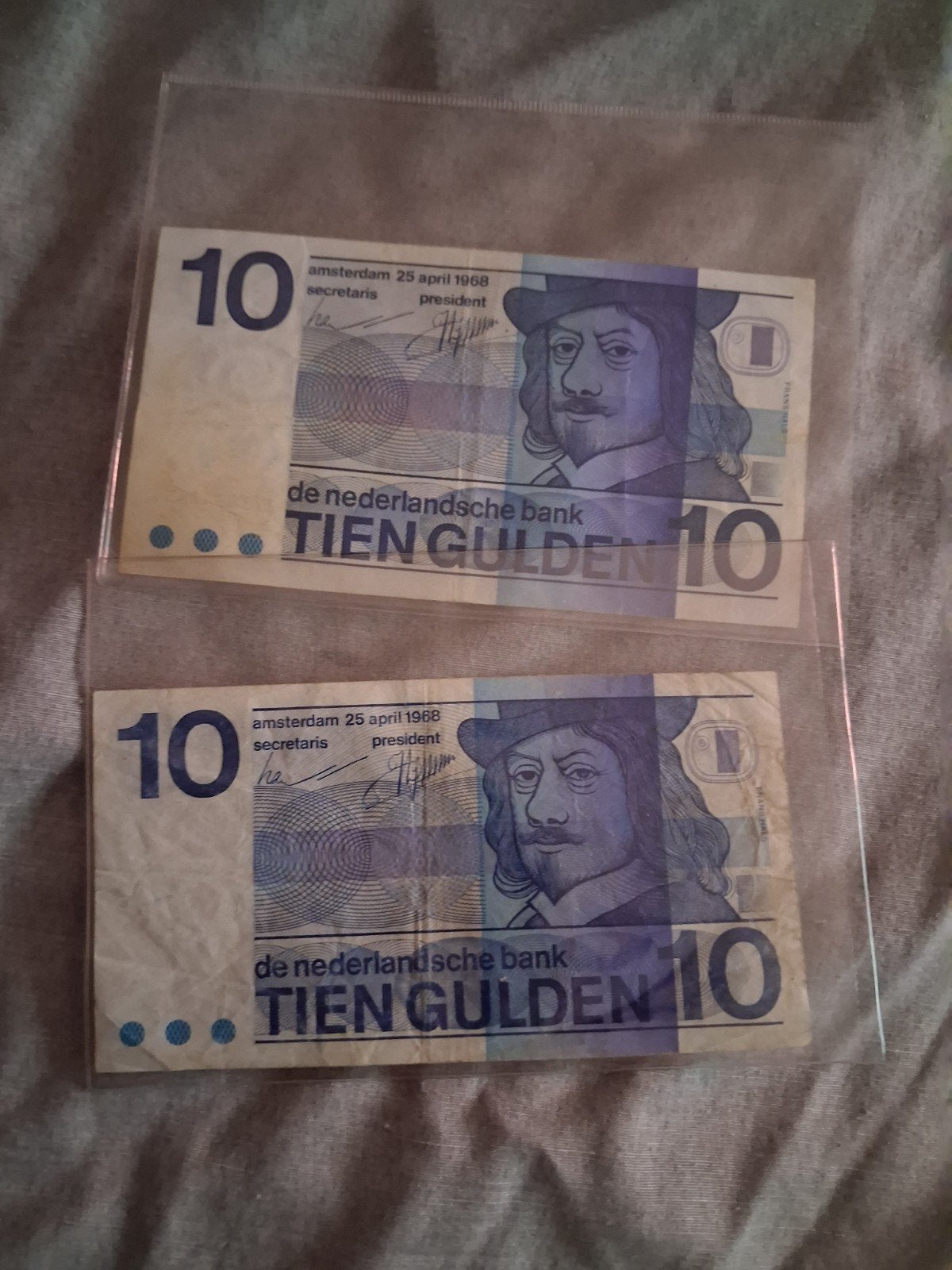 2x 10 Gulden Biljetten 1968 - Nederlandse Bank, Postzegels en Munten, Bankbiljetten | Nederland, Ophalen of Verzenden, 10 gulden
