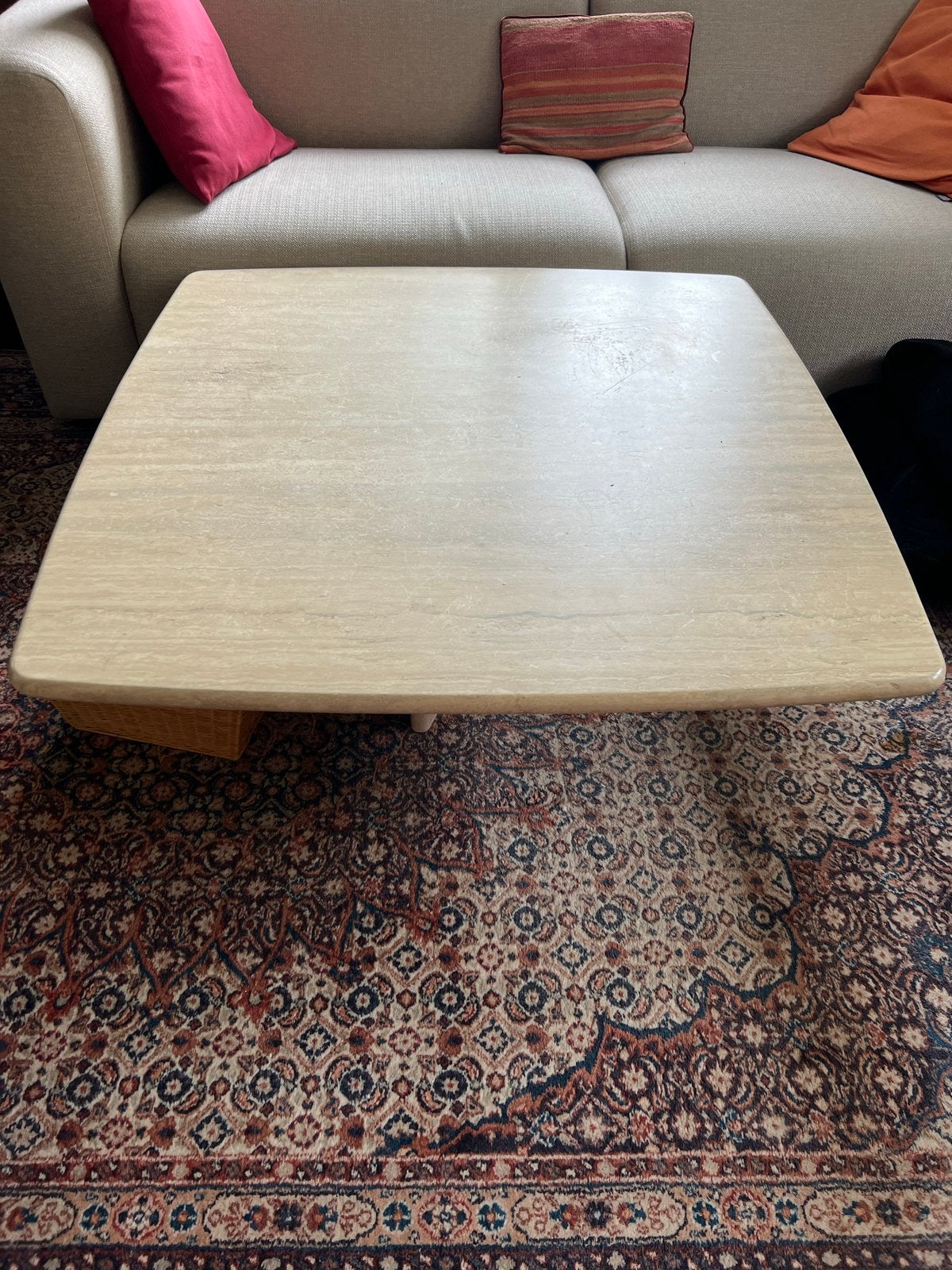 Travertin salontafel, Ophalen, 100 tot 150 cm, 50 tot 100 cm