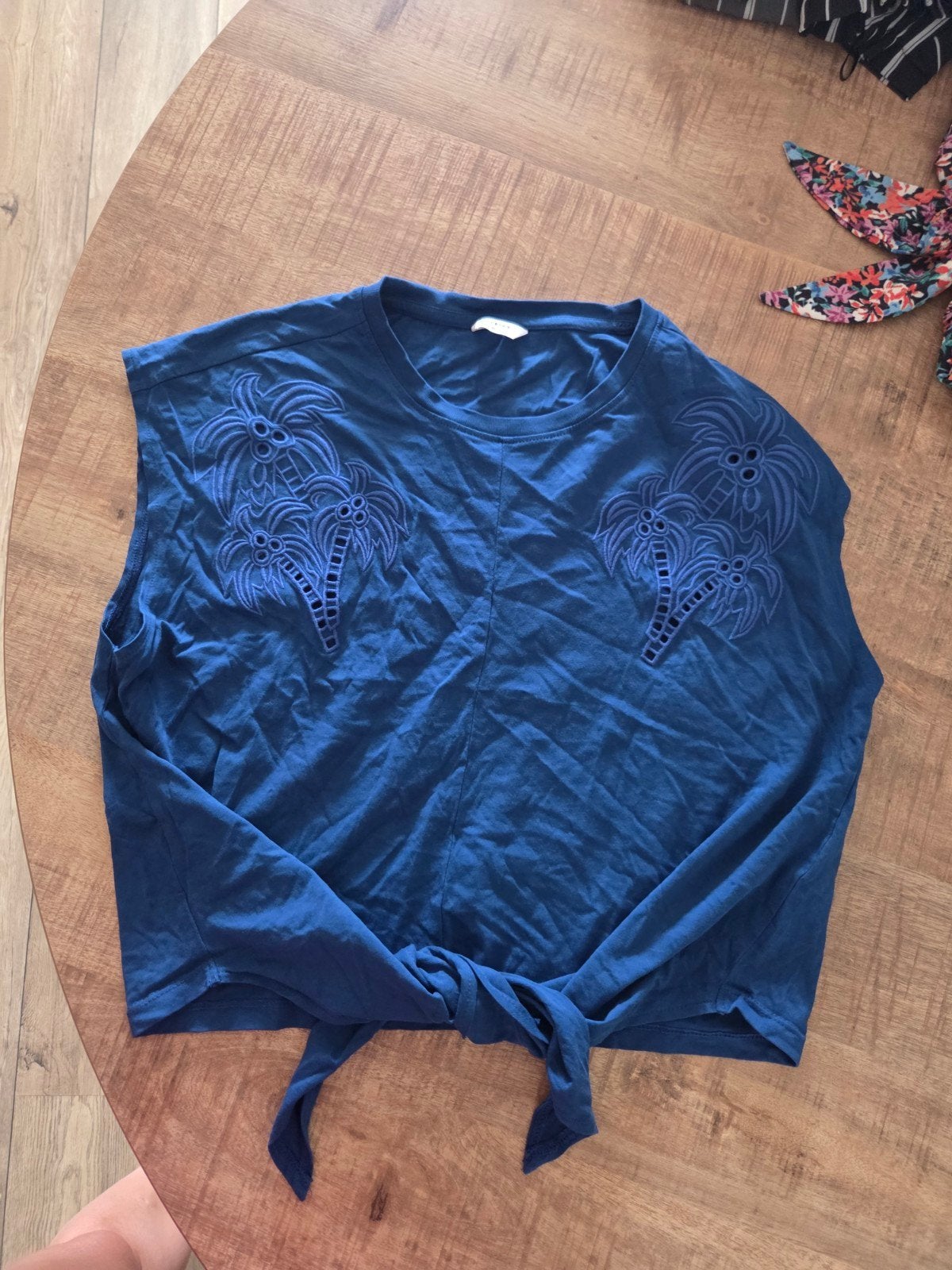 nieuw Amy & Ivy Blauwe Top met Palmborduurwerk - Maat XL, AMY & IVY, Blauw, Maat 46/48 (XL) of groter, Ophalen of Verzenden