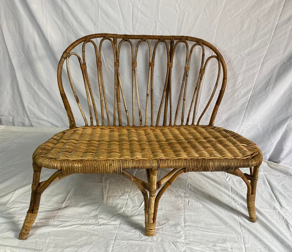 Ikea rotan bank vintage, Ophalen, Gebruikt, Rotan