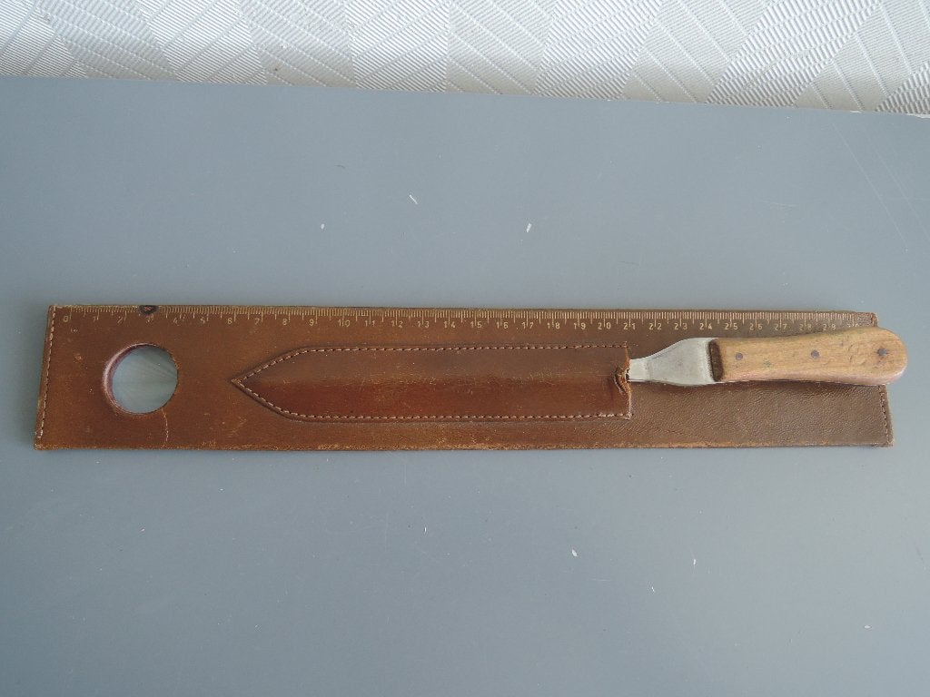 Ouderwetse briefopener met centimeter en vergrootglas, Antiek en Kunst, Ophalen of Verzenden