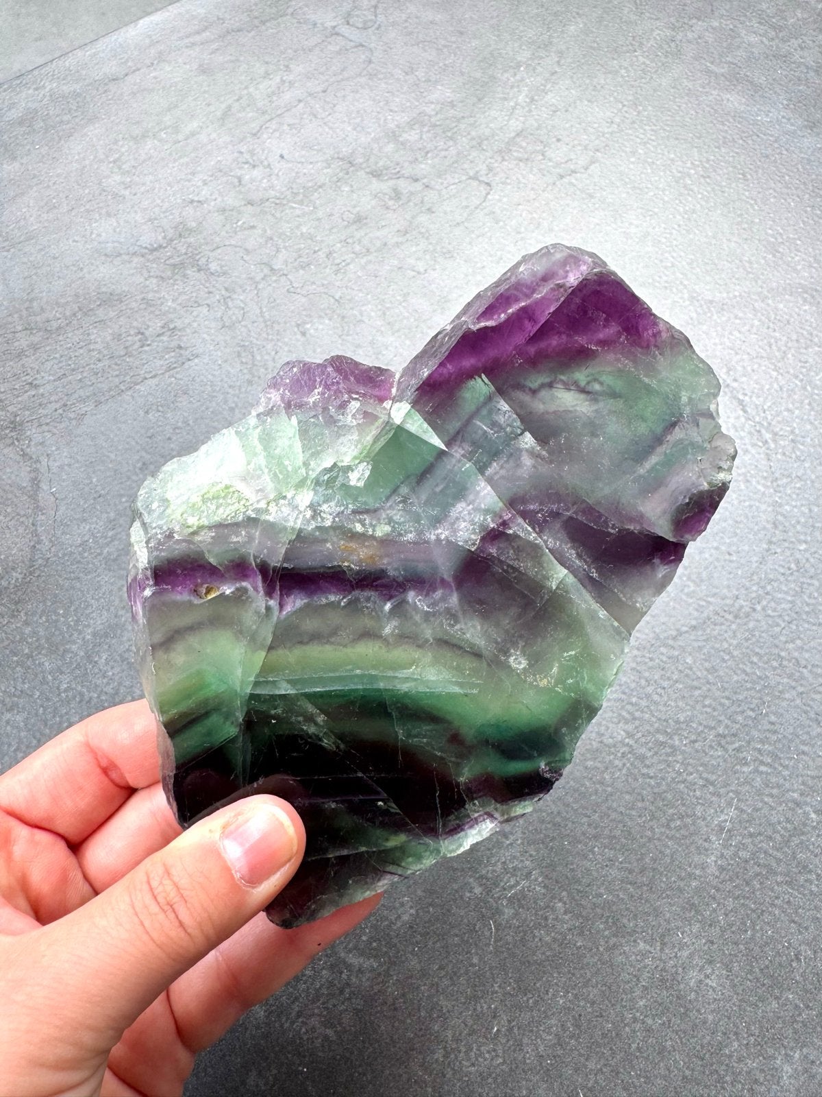 Prachtige Regenboog Fluoriet Kristal - Uniek Stuk 524 gram, Ophalen, Mineraal