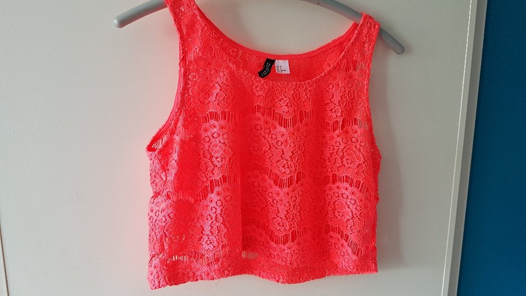 hardroze mouwloos topje, H&M, maat 38, Kleding | Dames, Tops, Ophalen, Gedragen, Maat 38/40 (M), Zonder mouw
