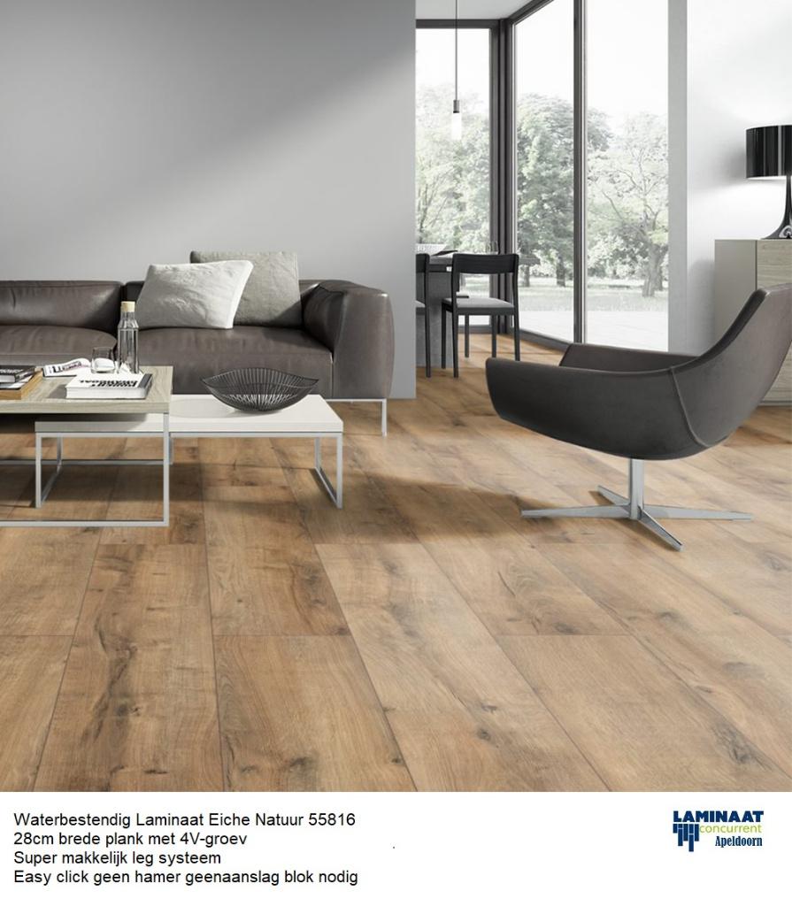 Waterbestendig Laminaat Eiche Natuur 55816 28cm brede, Bruin, 75 m² of meer, Nieuw, Ophalen of Verzenden