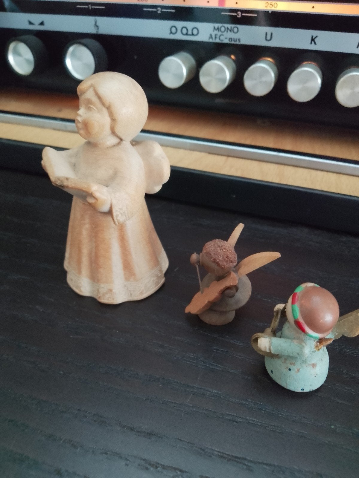3 oude vintage engeltjes hout Gardena art, Ophalen of Verzenden