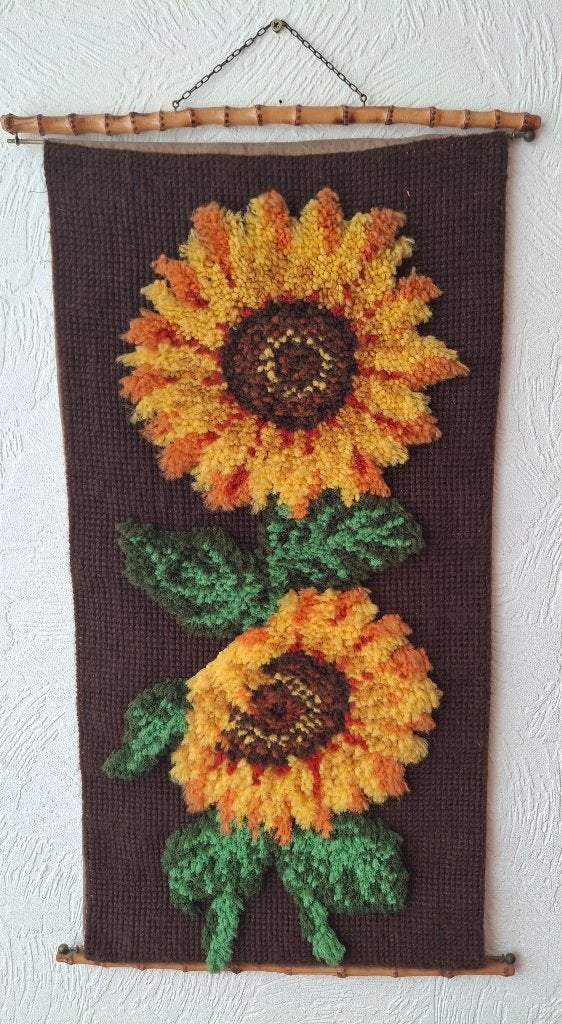 Vintage Wandkleed: Zonnebloemen, Antiek en Kunst, Ophalen of Verzenden