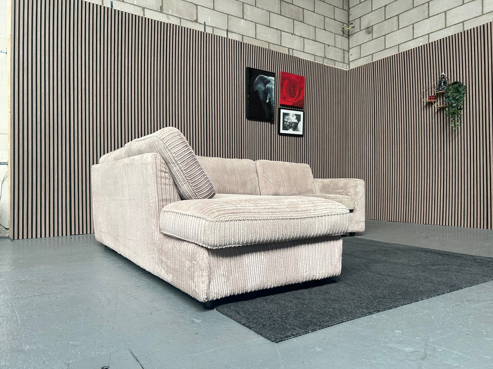 GRATIS LEVERING Hoekbank Ribstof Beige 270X225 GEREINIGD, 250 tot 300 cm, Hoekbank, Ophalen of Verzenden, Zo goed als nieuw