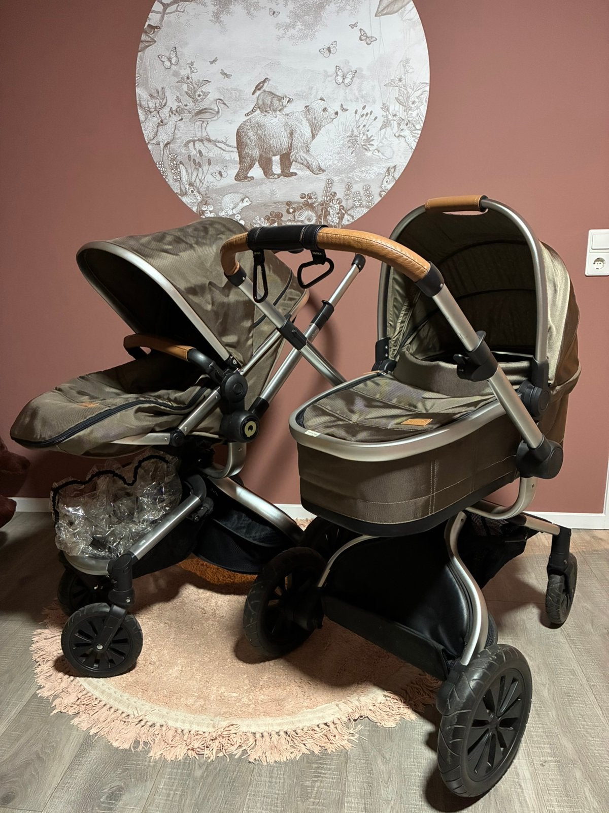 Qute kinderwagen 2 x dezelfde hazel bruin, taupe, Ophalen, Zo goed als nieuw, Overige merken