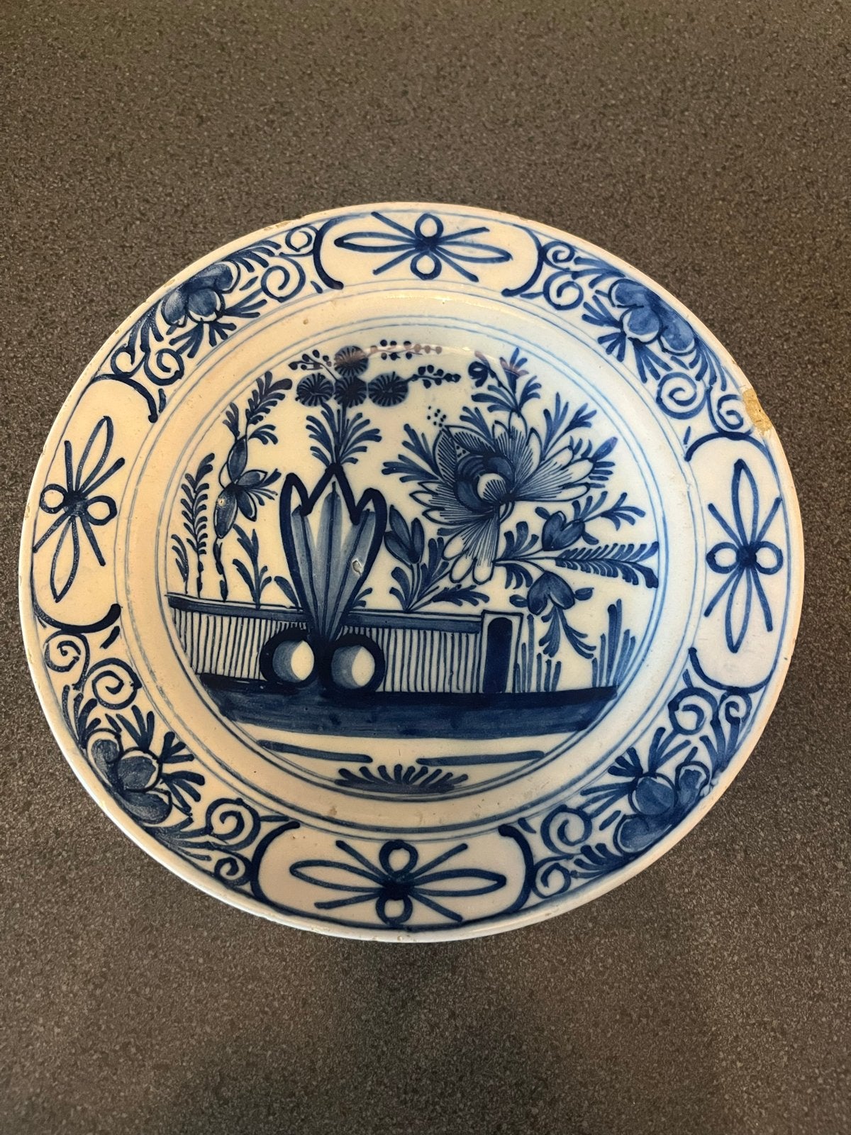 Antiek Delfts Blauw Bord - 18e Eeuw, Ophalen of Verzenden