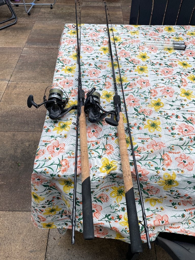 Matrix feederhengels met Shimano molens, Ophalen, Zo goed als nieuw, Molen