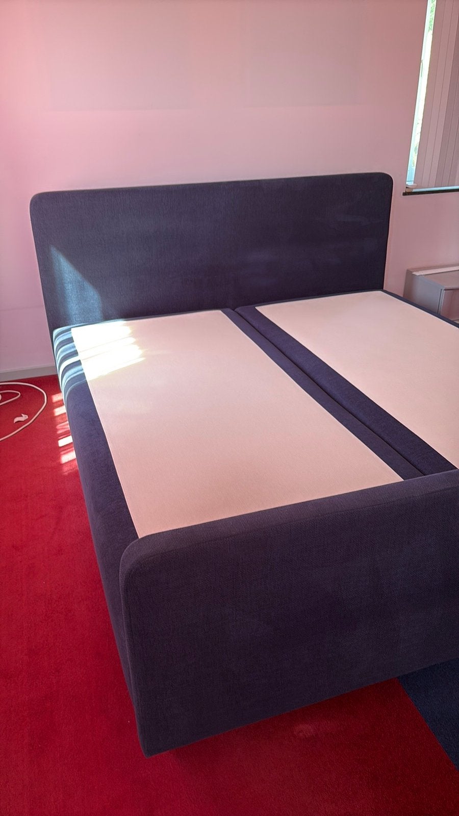 Velda boxspring 180x200, Ophalen, Gebruikt, Blauw, Tweepersoons