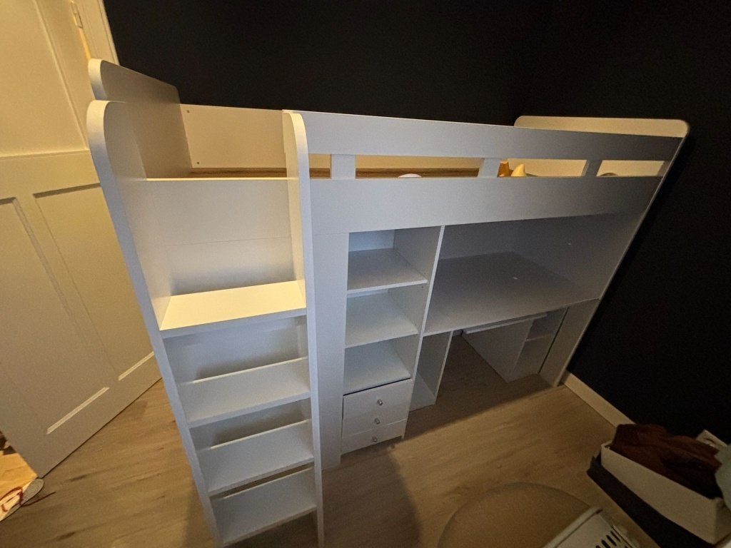 Hoogslaper met bureau en kast, Ophalen, Zo goed als nieuw, Hoogslaper