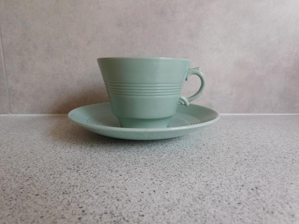 Kop en Schotel Groen Beryl Ware Woods, Ophalen of Verzenden