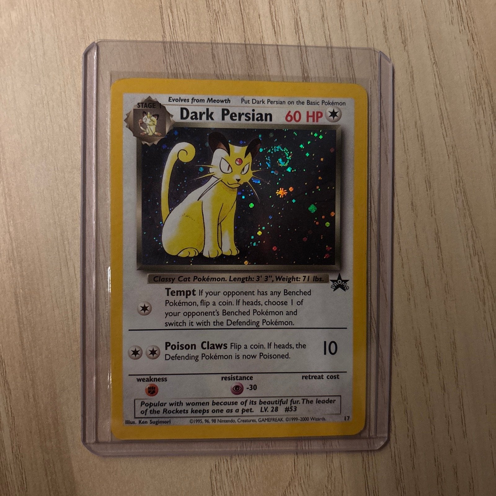 Pokemon kaart - Dark Persian #17 HOLO Pokemon Promo MP, Ophalen of Verzenden, Gebruikt, Losse kaart, Foil