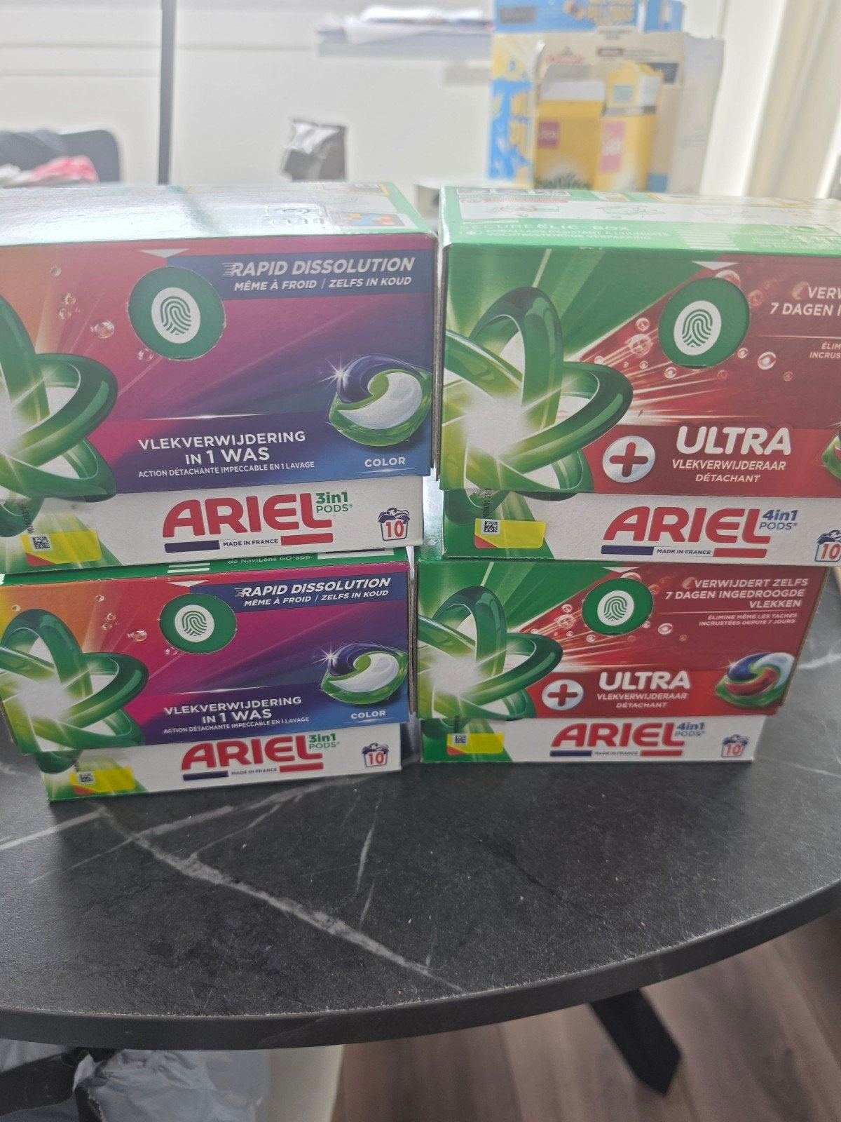 4x Ariel Pods (40 wasbeurten) – Color & Ultra Vlekverwijdera, Ophalen of Verzenden
